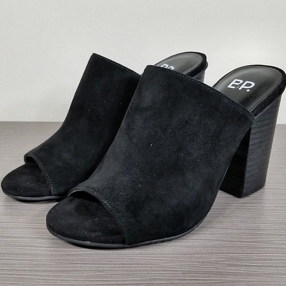 BP. Tale 2 Mule Sandal, Black Suede, Womens Size 5.5 M - Picture 3 of 10